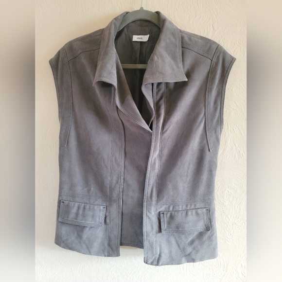 Vince, Cap Sleeve Nubuck Genuine Suede Leather‎ Vest , Size Small - Picture 5 of 13